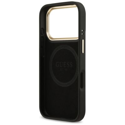 7. Etui Guess 4G Logo Plate MagSafe na iPhone 17 Pro -czarne