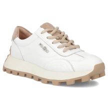 Skórzane półbuty sneakersy na platformie białe Filippo DP7498
