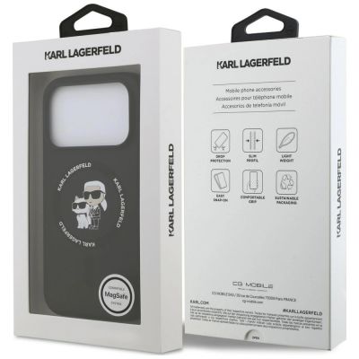 8. Etui Karl Lagerfeld Silicone Karl&Choupette Ring MagSafe na iPhone 18 Pro Max / 17 Pro Max - czarne