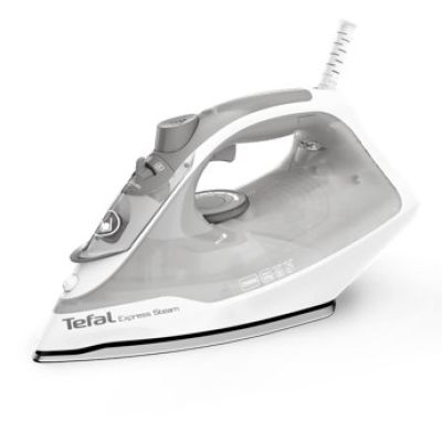 2. Żelazko parowe TEFAL Express FV2863E1 2500 W, zbiornik 270 ml, para 30 g/min, uderzenie 200 g/min