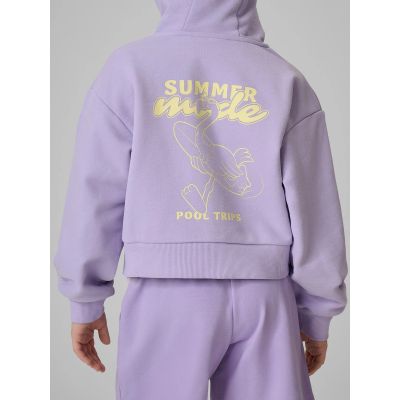 6. Bluza dresowa loose z kapturem dziewczęca 4F 4FJRSS26TSWSF2936-52S