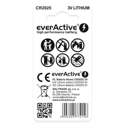 2. EVERACTIVE BATERIE LITOWE MINI CR2025 BLISTER 2SZT. CR20252BL