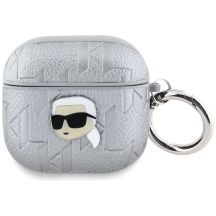 Etui Karl Lagerfeld Monogram Karl Head na AirPods 4 - srebrne