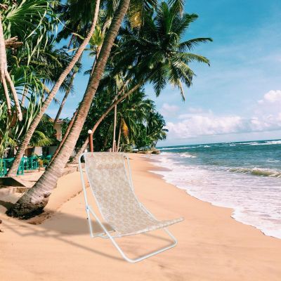 8. LEŻAK SKŁADANY PLAŻOWY Z ZAGŁÓWKIEM POMARAŃCZOWY