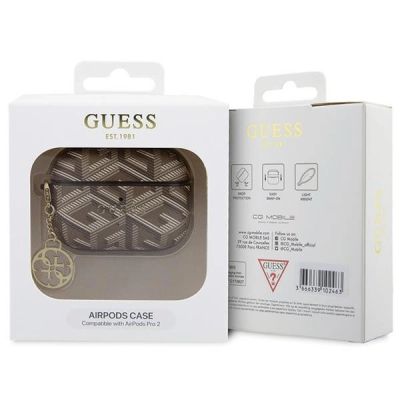 4. Etui Guess GCube Charm na AirPods Pro 2 - brązowe