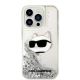 3. Etui Karl Lagerfeld Glitter Choupette Head na iPhone 14 Pro - srebrne
