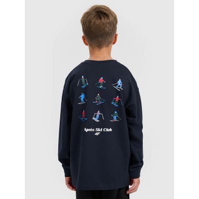 2. Longsleeve regular z nadrukiem chłopięcy 4F 4FJRAW25TLONM587-31S