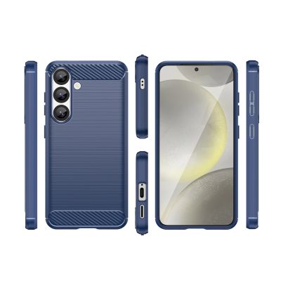 4. Etui silikonowe Carbon Case na Samsung Galaxy S25 Edge - niebieskie