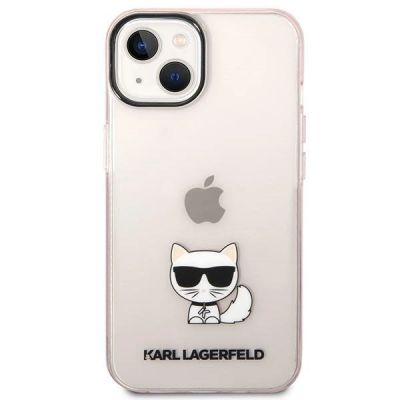 3. Etui Karl Lagerfeld Transparent Choupette Body na iPhone 14 Plus / 15 Plus 6,7" - różowe