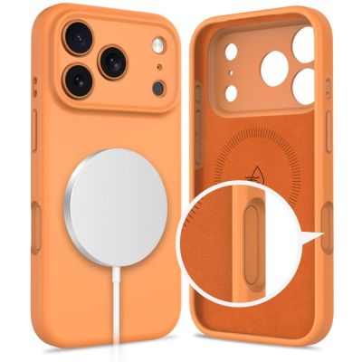 2. Etui Tech-Protect Silicone MagSafe na iPhone 17 Pro Max - pomarańczowe