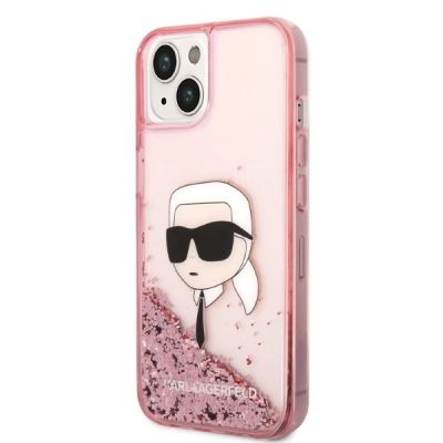 2. Etui Karl Lagerfeld Glitter Karl's Head na iPhone 14 Plus - różowe