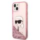 2. Etui Karl Lagerfeld Glitter Karl's Head na iPhone 14 Plus - różowe