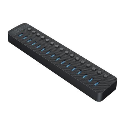 2. Hub Orico CT2U3-16AB 16x USB-A 3.0 z włącznikami - czarny
