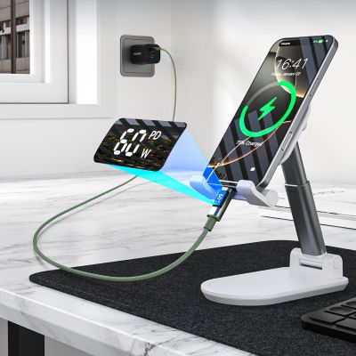 5. PD60W USB-C to USB-C Digital Display 1.2m Nylon Cable - green