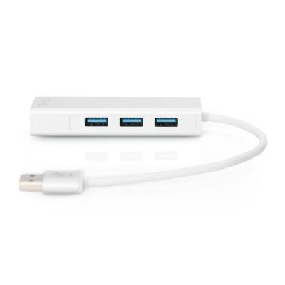 11. HUB 3-portowy USB 3.0 SuperSpeed z LANGigabit LAN adapter, aluminium