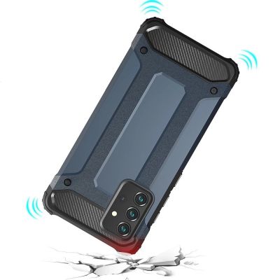 8. Hybrid Armor pancerne hybrydowe etui pokrowiec Samsung Galaxy A72 4G srebrny