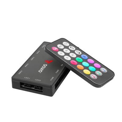 5. SAVIO ZESTAW 4 WENTYLATORÓW ARGB 120 MM WRAZ Z KONTROLEREM ORAZ PILOTEM FAN-01