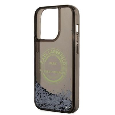 7. Etui Karl Lagerfeld Liquid Glitter RSG na iPhone 14 Pro - czarne