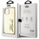 8. Etui Karl Lagerfeld Wrinkled Metal Signature na iPhone 15 - złote