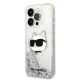 2. Etui Karl Lagerfeld Glitter Choupette Head na iPhone 14 Pro - srebrne
