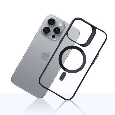 11. Etui 3mk Satin Armor MagCase z MagSafe iPhone 16 Pro Max - przezroczyste z czarną ramką