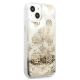 4. Etui Guess Peony Liquid Glitter na iPhone 13 mini - złote