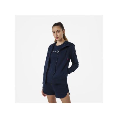 14. Bluza Rossignol W LOGO SWEAT FZ HOOD FL granatowy