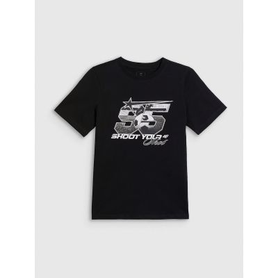 5. T-shirt regular z nadrukiem chłopięcy 4F 4FJRAW26TTSHM4342-20S
