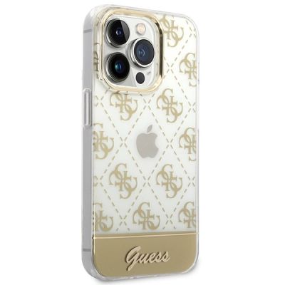4. Guess GUHCP14LHG4MHG iPhone 14 Pro 6,1" złoty/gold hardcase 4G Pattern Script