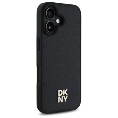 4. Etui DKNY Repeat Pattern Stack Logo MagSafe iPhone 16 - czarne