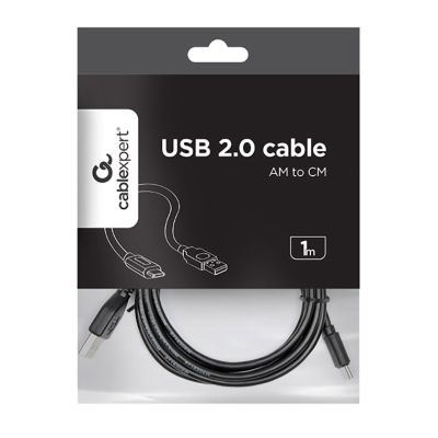 3. Kabel GEMBIRD CCP-USB2-AMCM-1M (USB 2.0 M - USB typu C M; 1m; kolor czarny)