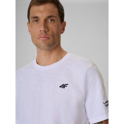 4. T-shirt regular gładki męski 4F 4FRSS26TTSHM3994-10S