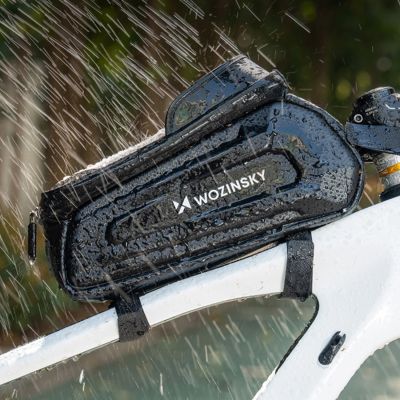 11. Sakwa rowerowa Wozinsky na ramę pancerna z kieszonką na telefon 1.7 l - czarna