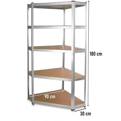 3. REGAŁ MAGAZYNOWY NAROŻNY METALOWY GC9030 30cm