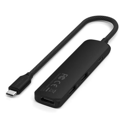 3. Satechi 4w1 USB-C Slim Multiport Adapter 4K - aluminiowy adapter do urządzeń mobilnych USB-C (USB-C, 4K HDMI, 2x USB-A) (black)
