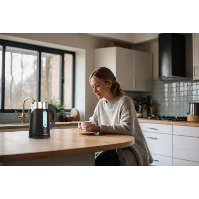 11. ELDOM CZAJNIK BEZPRZEWODOWY C185C TRIPO CZARNY 1000W 0,8 L, BPA-FREE, IZOLOWANY
