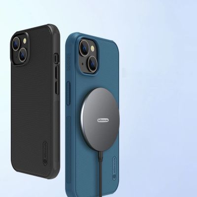 7. Nillkin Super Frosted Shield Pro Magnetic Case etui iPhone 14 Plus z MagSafe magnetyczne niebieski