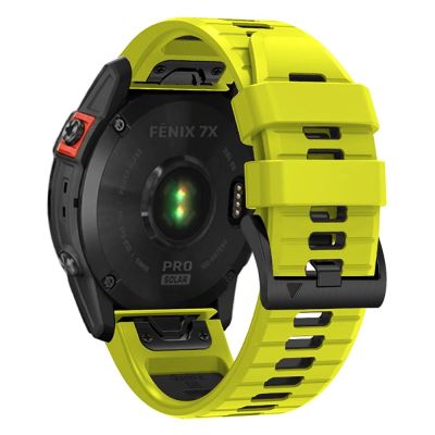 3. Pasek Tech-Protect IconBand Pro na Garmin Fenix 3 / 5X / 3HR / 5X Plus / 6X / 6X Pro / 7X - limonkowo-czarny