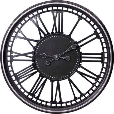3. ZEGAR ŚCIENNY AŻUROWY CYFRY RZYMSKIE 60CM CZARNY