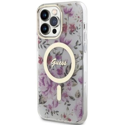 2. Etui Guess Flower MagSafe na iPhone 14 Pro Max - przezroczyste