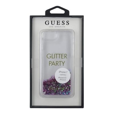 3. Etui Guess Liquid Glitter Party na iPhone 6 / 7 / 8 / SE 2020 / SE 2022 - fioletowe
