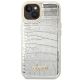 3. Etui Guess Croco Collection na iPhone 14 - srebrne