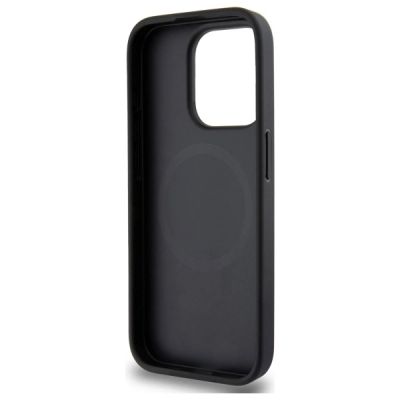 7. Etui DKNY Grained Metal Logo MagSafe na iPhone 15 Pro - beżowe