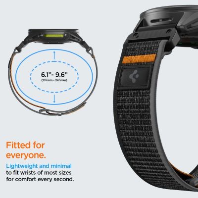 7. Pasek Spigen Athlex Air na Garmin QuickFit 22 mm - czarno-pomarańczowy