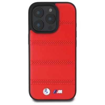 2. Etui BMW M Perforated And Stitched Line MagSafe na iPhone 16 Pro Max - czerwone