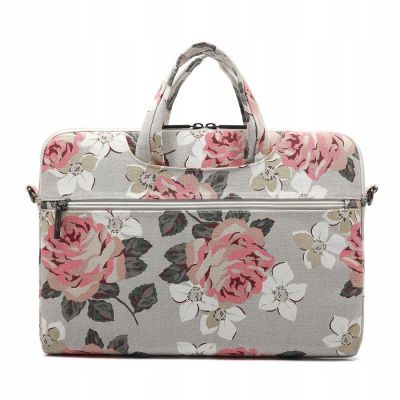 5. Torba Canvaslife Briefcase na laptopa 15-16'' - biało-różowa