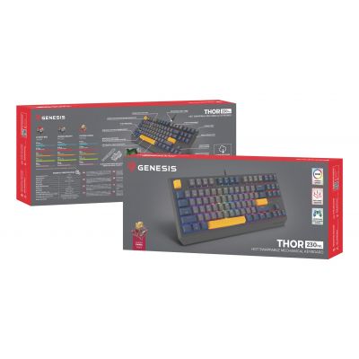 18. GENESIS Thor 230 TKL klawiatura Gaming USB QWERTY Angielski Niebieski