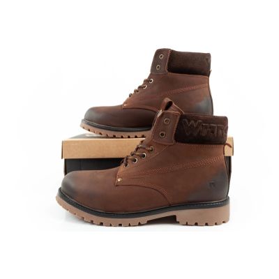 13. Wrangler Arch buty męskie sztyblety trzewiki eleganckie skórzane ciemny brąz