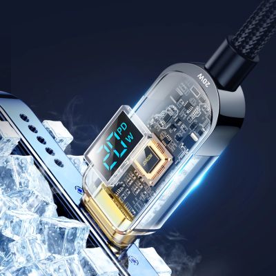 5. Kabel Joyroom A4 USB-C / Lightning 20W 1.2m z wyświetlaczem - czarny