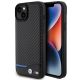 Etui BMW Leather Carbon na iPhone 15 Plus - czarne
